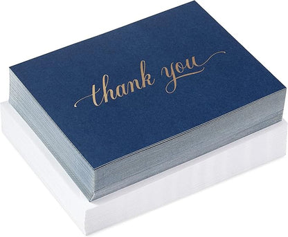 Hallmark Pack of Thank You Cards, Elegant Silver Foil (40 Thank You Notes with Envelopes)
