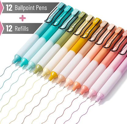 Mr. Pen- Retractable Gel Pens, 12 Pack, Colorful Ink Gel Pens with Case and 12 Refills, Gel Pens Fine Point 0.5mm, Retractable Pens, Cute Pens, Aesthetic Pens for Journaling Fine Tip Pens