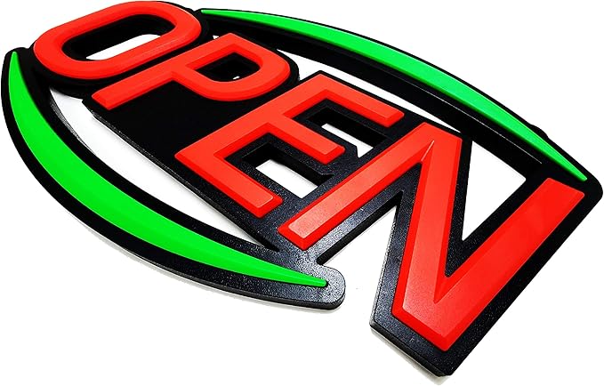 32'' X 17'' New Jumbo ULTRA BRIGHT LED Open Sign — Remote Controlled — Dynamic Light Modes — Enhance Your Business Presence [Red/Green]