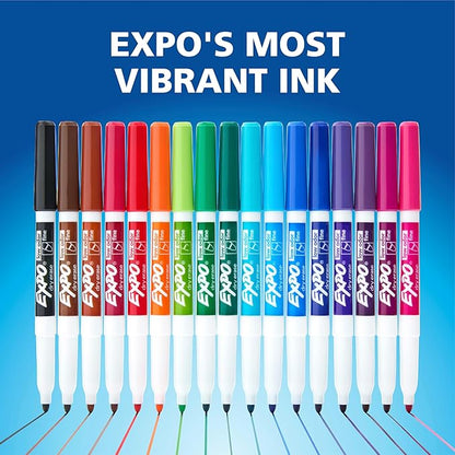 EXPO Fine Tip Dry Erase Markers, Low Odor, Black Ink, 36-Count Set, Ideal for Classroom, Office, and Home Use