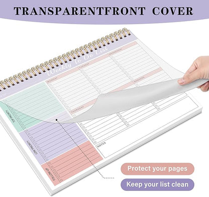 Weekly To Do List Notepad with Priorities,Follow Up 8.5"×11" 12 Monthes Undated Weekly Desk Planner Organizer for School,Office Supplies,Family