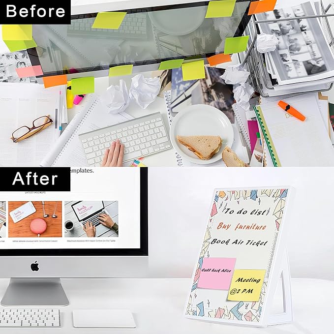 Desktop Whiteboard with Pre-Set Designs, Small White Board Dry Erase for Desk, Mini Dry Erase Board 8.5" x 6", Compact Desktop Whiteboard for Kids(Mail)