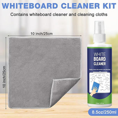 12 Pack Whiteboard Cleaner Spray 8.5oz Dry Erase Board Cleaner with 4 Cloths Non Toxic Dry Erase Cleaner Removes Stubborn Marks from Whiteboards