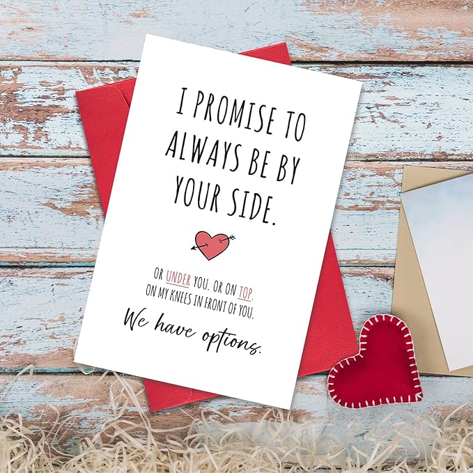 Ogeby Funny Valentines Day Card Gifts for Boyfriend Girlfriend, Cute Valentines Day Gifts for Him Her Husband, I Promise to Always Be by Your Side