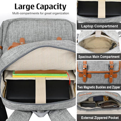 Nicole Miller Travel Laptop Backpack-Business Anti Theft Vintage Backpack with USB Charging Port-Water Resistant Computer Bag