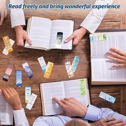 48 Piece Bible Verse Magnetic Bookmarks - Christian Scripture Inspirational Book Marks with Boxes - Religious Motivational Book Marker Prayer Page Clips for Women & Men Reading Gifts