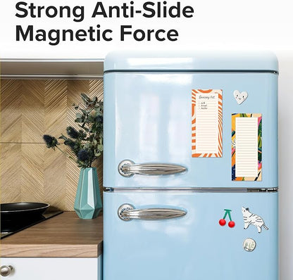 X-bet MAGNET Magnetic Notepads for Refrigerator 4 pack 30 sheets, 70g double gummed paper with color printing