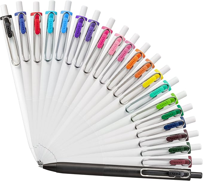 Uniball One Gel Pen, 12 Blue Pens, Medium Point 0.7 mm Gel Pens, Fine Point, Smooth Writing Pens, Home Office Supplies by Uni-ball, Colored Pens, Ink Pens, Ballpoint Pens, Bulk Pens for Journaling