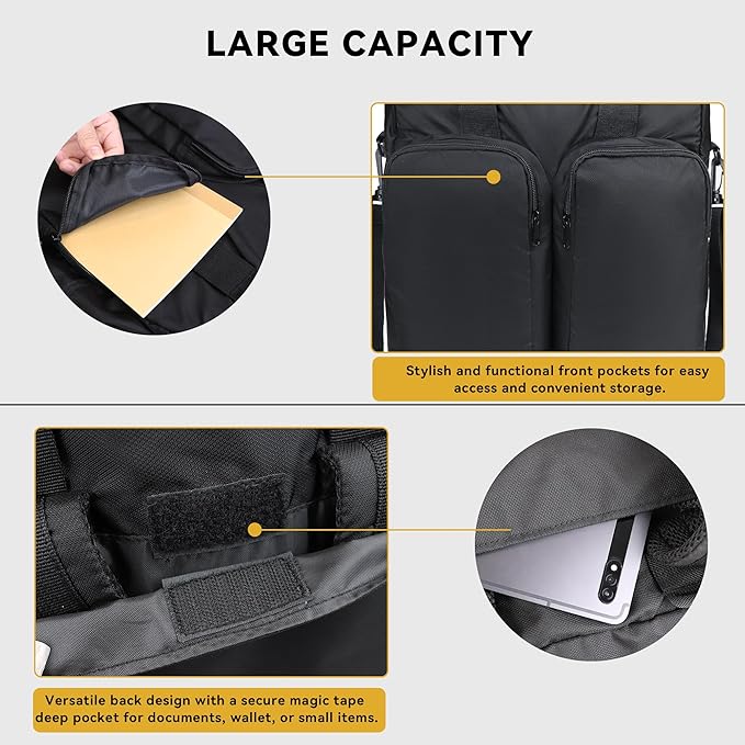 Zavothy Women's Convertible Daypack Large Tote Bag for Women with Laptop Compartment College Backpack for Men Business Work Computer Backpack fits 17 Inch Black