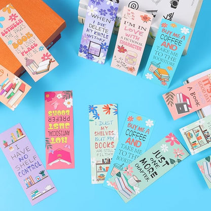 LiYiQ 100 Pcs Book Lovers Bookmarks Double-Sided Bookmark Page Markers Book Markers Set for Kids Reading Bookmarks Gift for Women