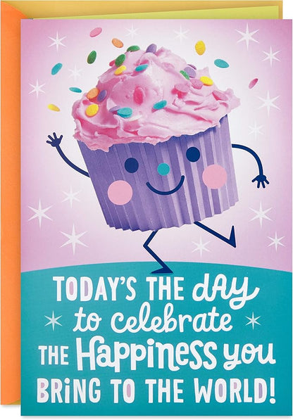 Hallmark Birthday Card for Girls with Sound (Cupcake, Plays Happy by Pharrell Williams)
