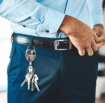 Bone Retractable Badge Reels - Double Sided Color Print Pattern Holders with Keychain, Clip and Key Ring - Durable Nylon Rope