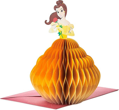 Hallmark Paper Wonder Disney Princess Pop Up Birthday Card (Beauty and the Beast, Honeycomb Belle) for Birthdays, Encouragement, All Occasions