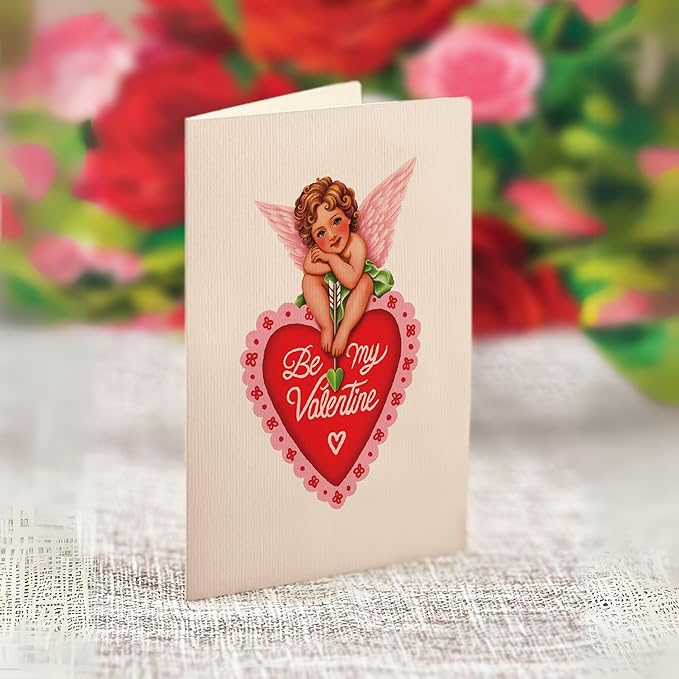 Freshcut Paper Pop Up Cards, Cupid's Valentine, 12 Inch Life Sized Forever Flower Bouquet 3D Popup Greeting Cards, Valentine's Day, Anniversary Card, Note Card & Envelope