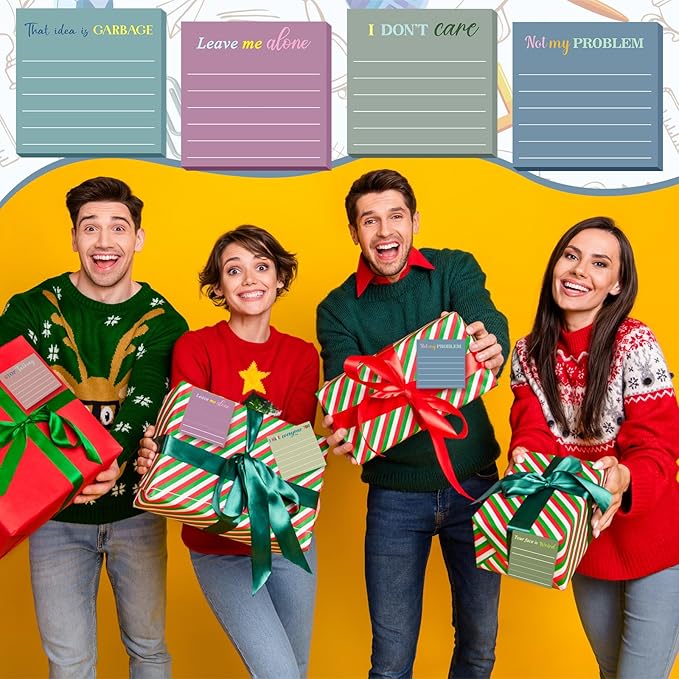 Yinder 24 Pcs Inspirational Sticky Notes with Lines Cute Motivational Sticky Notes Pad Employee Appreciation Gifts Bulk for Teacher Nurse Coworkers Office Supplies 3 x 3''(Morandi Color,Funny)