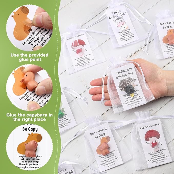 Fumete Employee Appreciation Gifts Bulk for Coworkers Thank You Staff Gift Animal Pun Inspirational Note Cards Funny Resin Office Pocket Favors