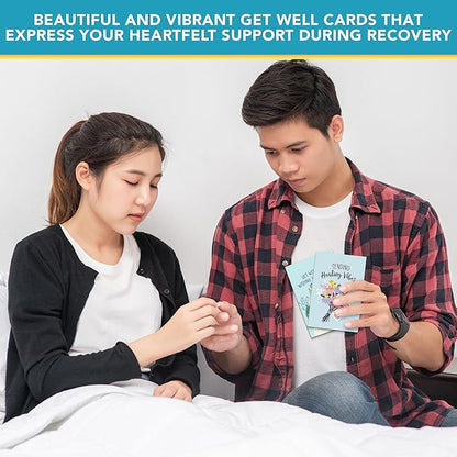 Decorably 24 Pack 4x6in Assorted Get Well Cards with Envelopes and Stickers, 24 Unique Floral Designs Boxed Get Well Cards with Printed Message Inside