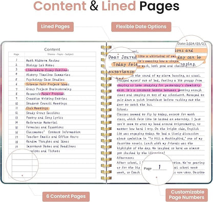 Lined Spiral Journal Notebook for Women, A5 College Ruled Journals for Writing, Hardcover Notebooks for Work, Note taking and Office School Supplies,140 Pages - Sunset