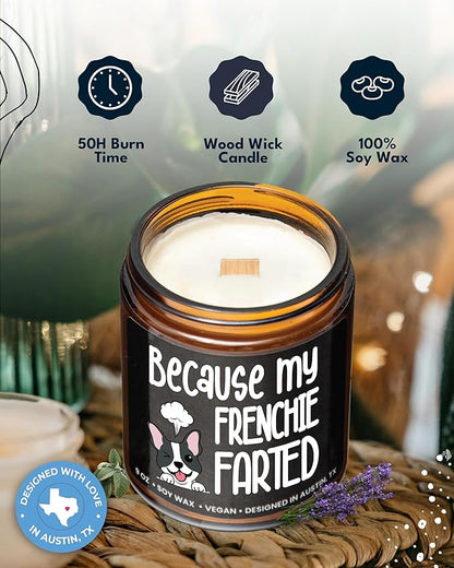 Funny Frenchie Candle, Frenchie Gifts for Women, Frenchie Gifts, Unique French Bulldog Gift Ideas, Frenchie Gifts for Frenchie Lovers, Perfect Frenchie Gifts for Girls, Birthday, Christmas, Gift-Ready