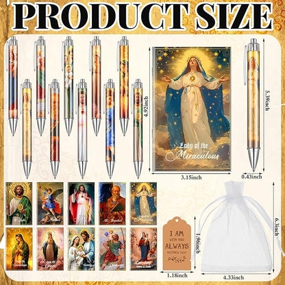 200 Pcs Bible Verse Sets Church Christian Gift Include 50 Scripture Notebooks 50 Bible Bamboo Pens 50 Thanks Tags 50 Organza Bags for Women Man Christian Party Gifts(Vivid Color,Jesus)