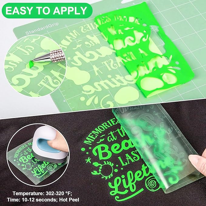 VINYL FROG Heat Transfer Vinyl Roll HTV Vinyl - 12" x12ft Neon Green Iron on Vinyl for T-Shirts, Heat Press Vinyl for DIY Craft Designs (Neon Green)