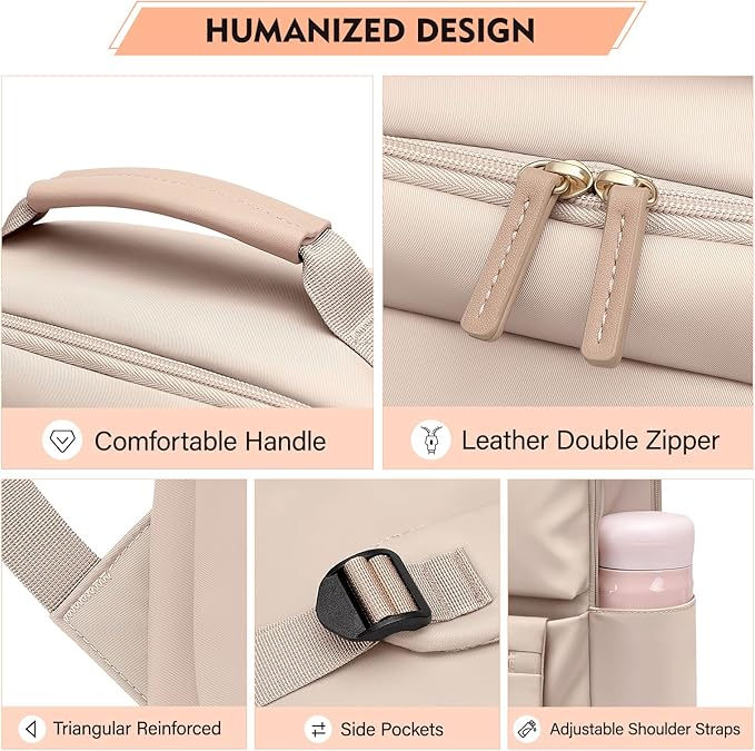 Laptop Backpack Work Bag: Fashion Travel Backpack for Women Fits 15.6 Inch Laptop Water Resistant Computer Backpack for College Teacher Nurse Business Large Capacity Casual Daypack