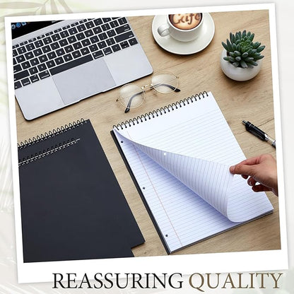 10 Pcs Legal Pads 3 Hole Punched Top Bound Spiral Notebook Tear Line for Easy Removal 8.5 x 11 in Hard Cardboard Paper College Ruled Notepad Spiral Note Pad for Office School (White)