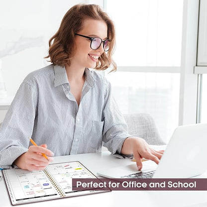 2026 Planner, Weekly and Monthly Calendar Planner, January 2026 - December 2026, Hardcover 2026 Calendar Planner Book with Tabs For Women & Men, Inner Pocket, Spiral Bound, Perfect for Office Home School Supplies - A5 (6.3" x 8.5"), Burgundy