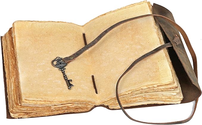 cuero Compass Vintage Leather Journal Antique Handmade Bound Journal with Deckle Edge Paper Diary Leather Sketchbook Drawing Journal Notebook Great Gift Men & Women (6X8 Inch)