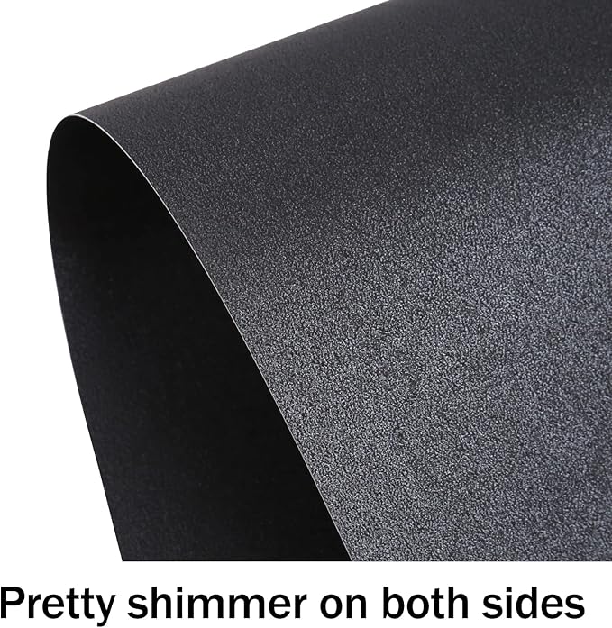 24 Sheets Black Shimmer Cardstock 8.5 x 11 Metallic Paper, Goefun 80lb Card Stock Letter Size Sheets for Halloween, Invitations, Scrapbooking, Crafts, Graduations