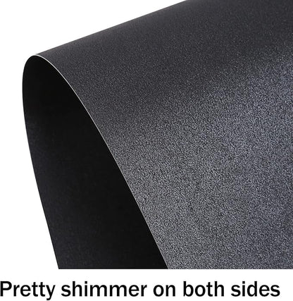 24 Sheets Black Shimmer Cardstock 8.5 x 11 Metallic Paper, Goefun 80lb Card Stock Letter Size Sheets for Halloween, Invitations, Scrapbooking, Crafts, Graduations