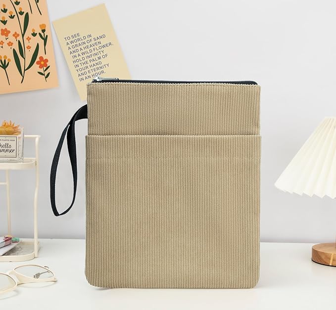 DSIUE Book Sleeve, Book Covers for Paperbacks with Zipper, Book Lover Gifts