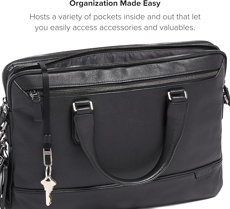 TUMI Harrison Sycamore Slim Brief - 14-Inch Laptop Briefcase - Professional Business Briefcase with Removable Shoulder Strap