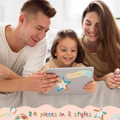 H1vojoxo 24PCS Anxiety Sensory Stickers Anti Stress Textured Sensory Stickers Tactile Textured Mindfulness Sticker for Desk and Phone Stress Anxiety Relief Adhesive for Kids Adult School Counselor