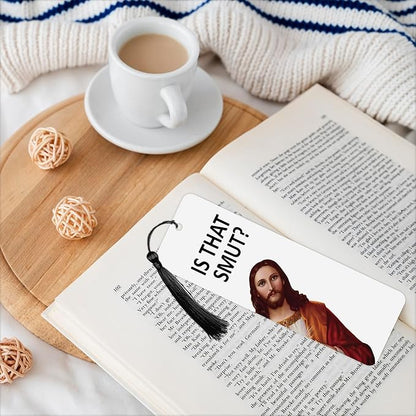 8 Pack Peeking Jesus Bookmark, Peeking Jesus is That Smut Bookmark, Peeking Jesus I Saw That Bookmark, Whatcha Doin'? (Black)