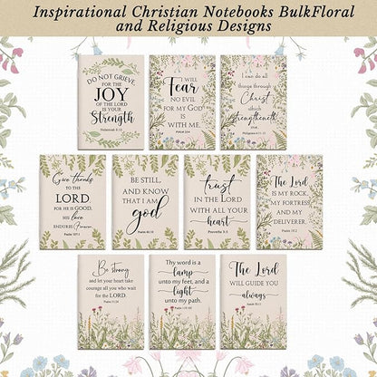 Ctosree 50 Pcs Bible Verse Prayer Journal Notebook Christian Note Pads Bulk mini Inspirational Notebook Religious Scripture Church Notepad for Women 3.15 x 5 Inches (Beige)