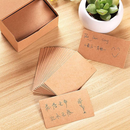 VANRA 300 Small Blank Cards 3.5x2 inches Color Cardstock Study Flash Cards Index Cards, Unruled with Rounded Corners (Kraft Brown, 300/Pack)