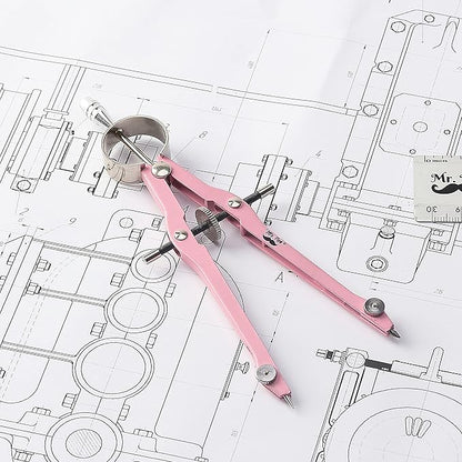 Mr. Pen- Professional Compass for Geometry, Pink, Extra Leads, Metal Compass, Compass, Compass Drawing Tool, Drawing Compass, Drafting Compass, Compass for Students, Compass for Woodworking