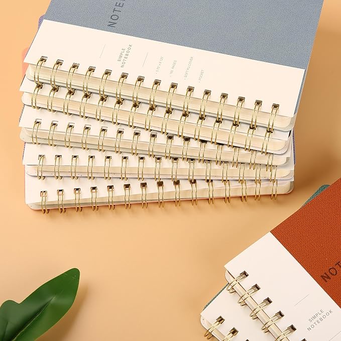 Lined Spiral Notebook College Ruled A5 Journal Book for Note Taking, 160 Pages Writing Journal for Office and Home School Supplies 5.75x8.125 inch - Khaki