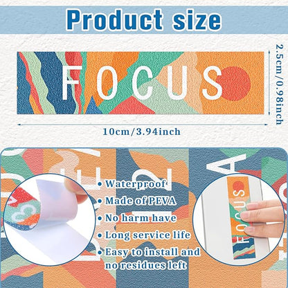 80 Pcs Anxiety Sensory Stickers with Inspirational Quotes Calm Textured Strips Relief Mental Health Stickers School Office Adhesive Sensory Tape Anti Stress Toys for Adults Teens (Stylish)