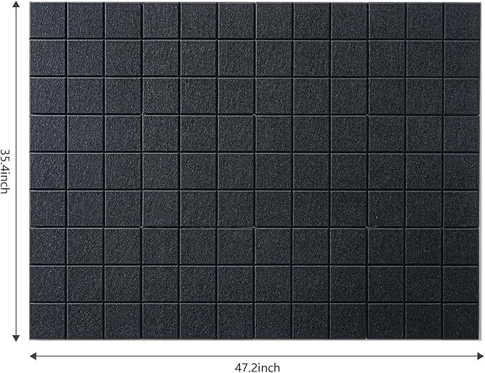 Large Cork Board for Wall 48" X 36", 12 Pack Felt Wall Tiles Bulletin Board Cork Boards for Walls, Felt Board Pin Board Tack Board Corkboard for Office (Black)