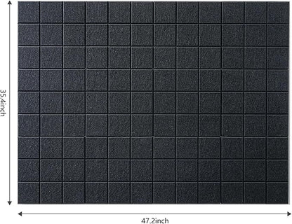Large Cork Board for Wall 48" X 36", 12 Pack Felt Wall Tiles Bulletin Board Cork Boards for Walls, Felt Board Pin Board Tack Board Corkboard for Office (Black)