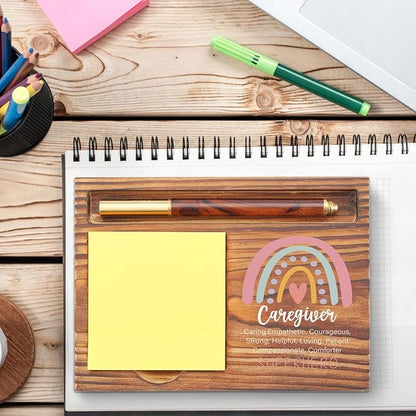 Caregiver Sticky Note Holder, Caregiver Gift, Caregiver Appreciation Day Thank You Caregiver Gift, Assisted Living Week Gifts Clinic Hospital Self-Stick Note Pad Holders TZP55