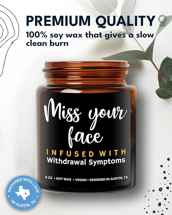 Funny Friendship Candle, Fun Gifts for Women Friends, Funny Gifts for Friendship Gifts Funny Gifts for Women Friends, Funny Friend Gifts for Women & Men, I Miss Your Face Candle, Fun Birthday Gifts