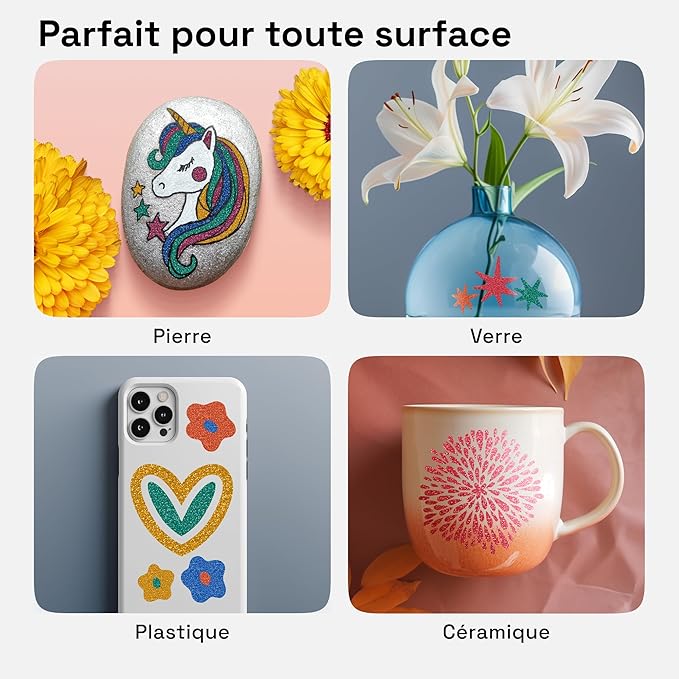 ARTISTRO 12 Glitter Paint Pens Sparkly and Shiny for Rock Painting, Stone, Ceramic, Glass, Wood, Fabric, Scrapbooking, DIY Craft Making, Coloring, Acrylic Glitter Markers, Medium Tip 3.0mm