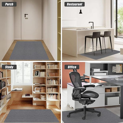 Sycoodeal Office Chair Mat for Hardwood Floor,Computer Gaming Chair Mat,Office Chair Mat for Tile Floor,Large Floor Protector Rug,Anti-Slip,Easy to Clean,Grey(48"x36")