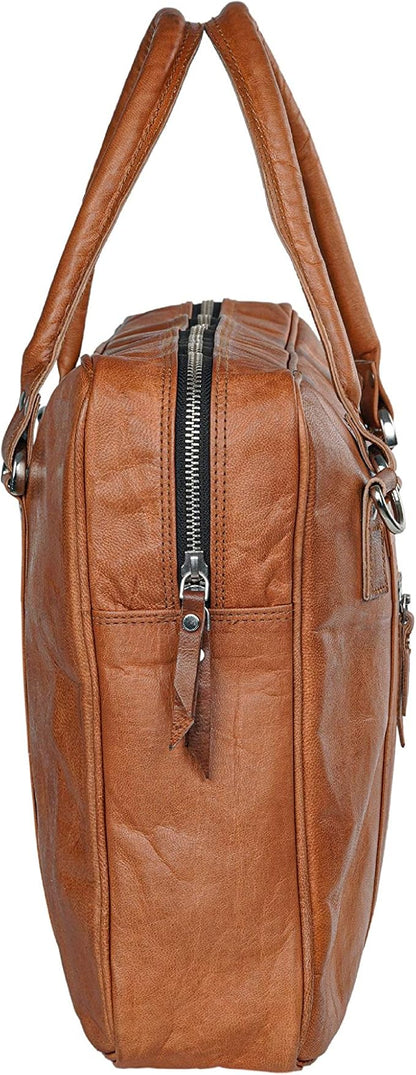 Executive Leather Briefcase Laptop Messenger Bag Satchel Office Computer Bag for Men Women(16") | Ideal for gifts | Gift for him