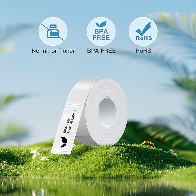 POLONO Genuine P31S Label Maker Tape, Adapted Label Print Paper, 14x40mm(0.55"x1.57"), Label Maker Tape Refill for Home/Office, Compatible with P31S Label Maker, 540 Labels/3 Roll, Transparent