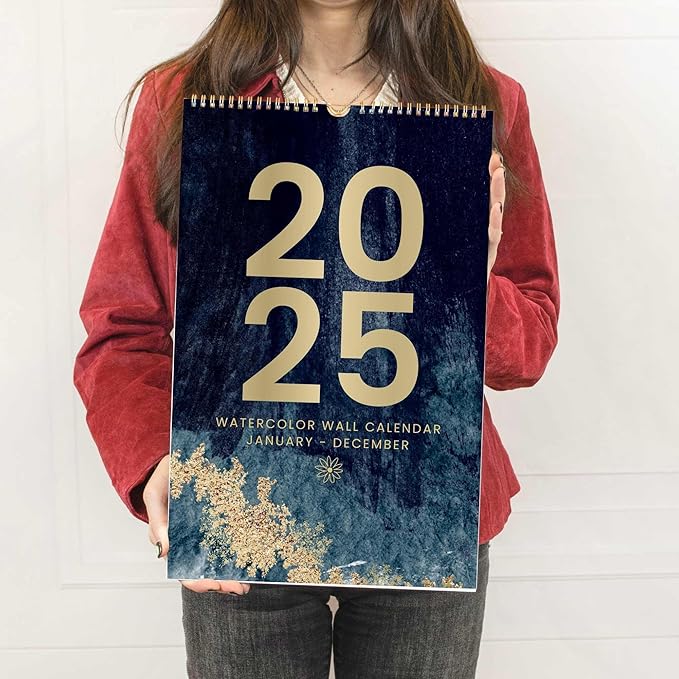 bloom daily planners 2025 Calendar Year Monthly Hanging Wall Calendar (January 2025 through December 2025) - Large 11” x 17” - Watercolor