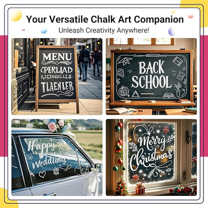 KERIFI Car Window Markers for Glass Washable, 10mm Jumbo White Liquid Chalk Markers for Holiday Wedding Decorations, Dry & Wet Erasable Bold Chalk Paint Pens for Chalkboard Blackboard Mirror, 3 Count